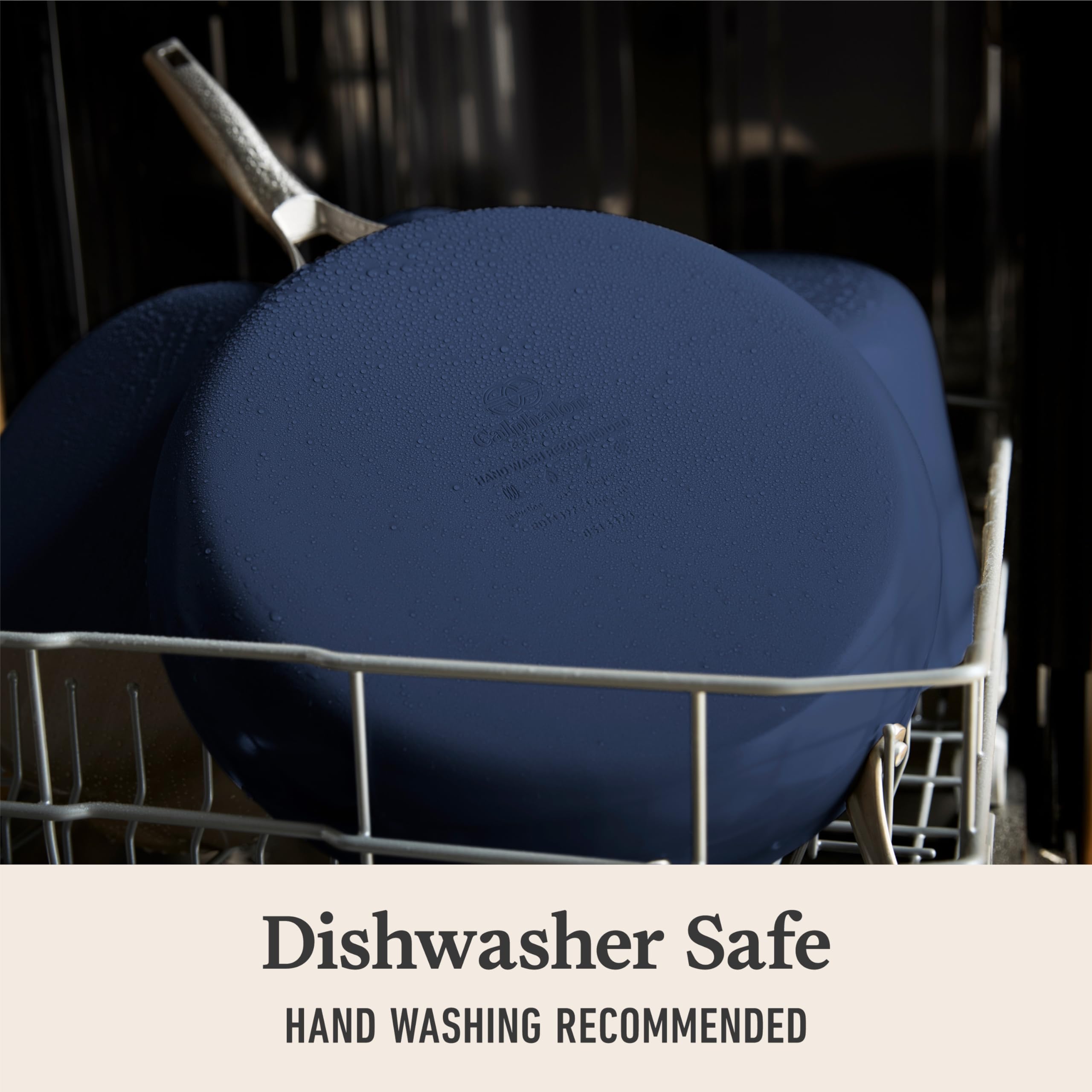 Metal utensil safe interior of Calphalon Premier nonstick pan.
