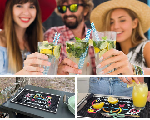 CALUVAR durable rubber mat withstands lively gatherings and long happy hours.