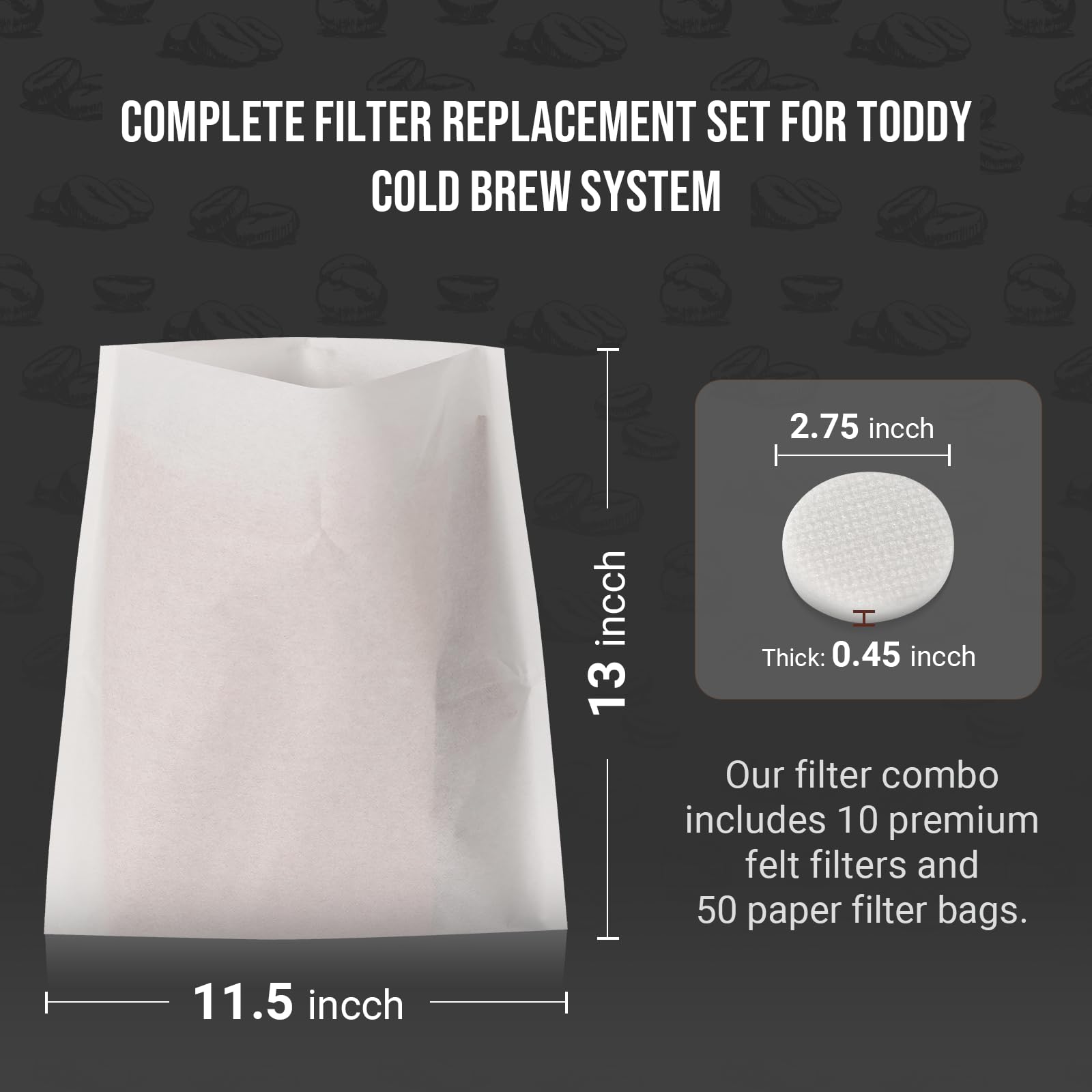 Calvana Toddy paper filter bags: 50-pack for quick cleanup and consistency