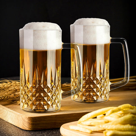 Cambareign crystal beer glass with handle, comfortable grip for extended sipping.