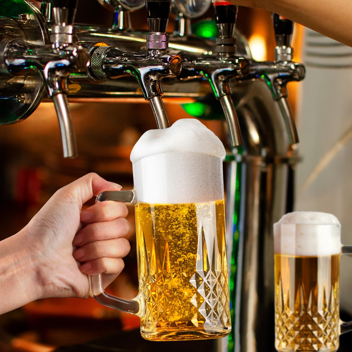 Cambareign dishwasher-safe beer mug set, easy cleaning after gatherings.