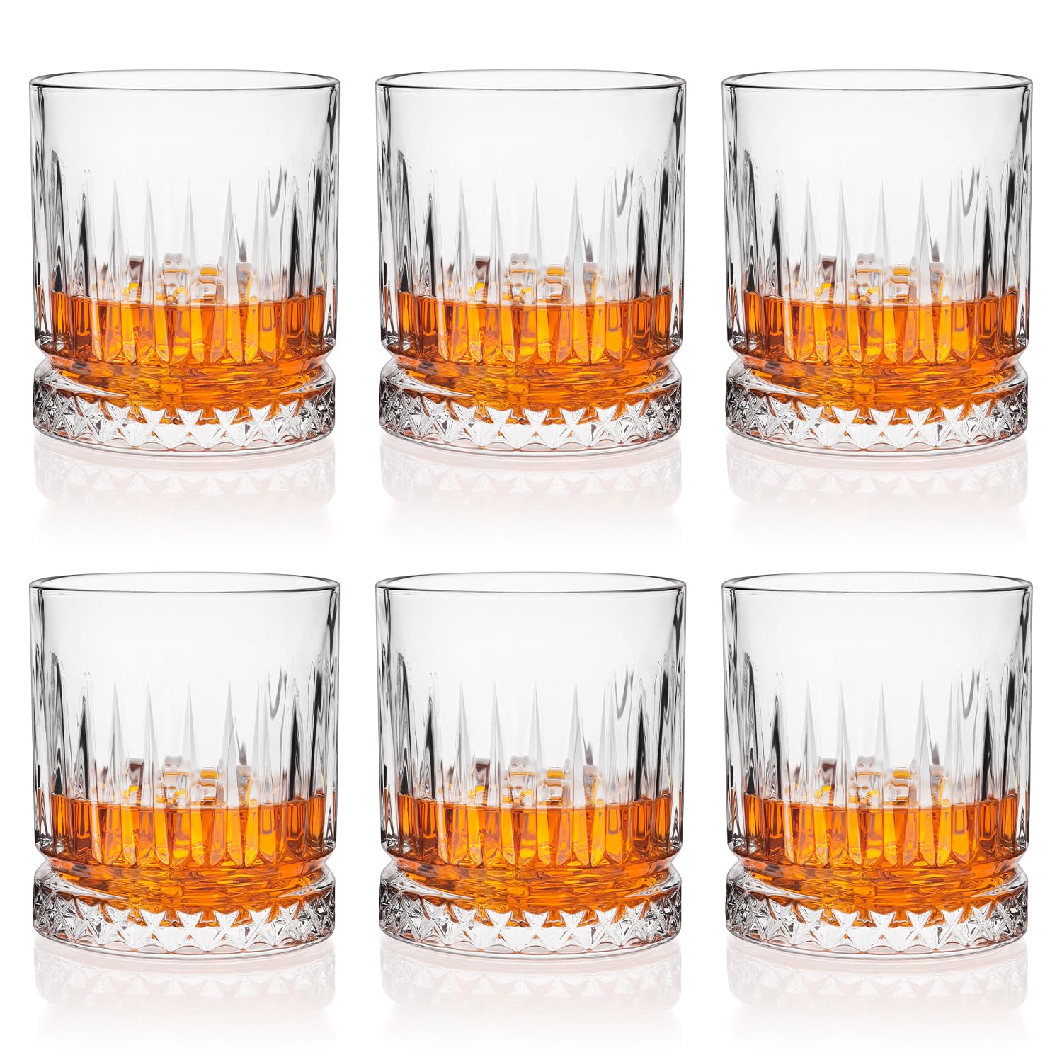 Cambareign 11oz whiskey glasses set6 with clear lead-free crystal for refined pours