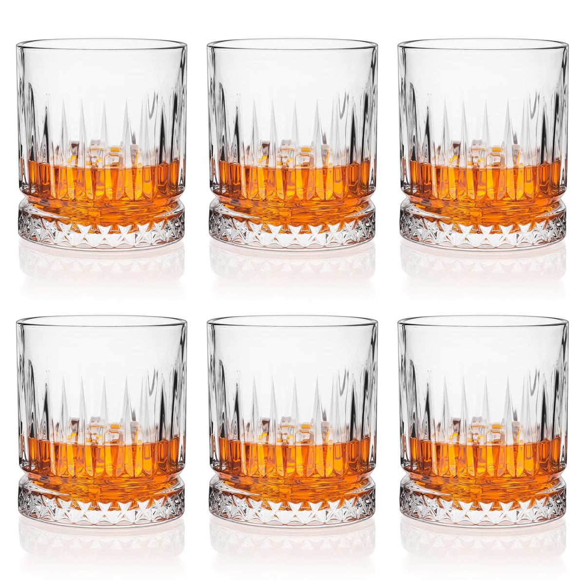 Cambareign 11oz whiskey glasses set6 with clear lead-free crystal for refined pours