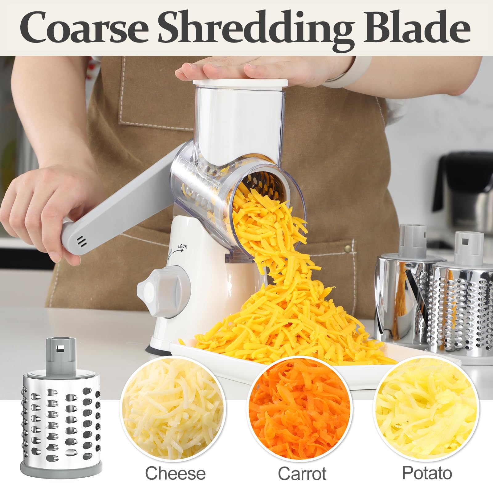 Cambom crushing-ice blade demonstrated for shaved ice drinks