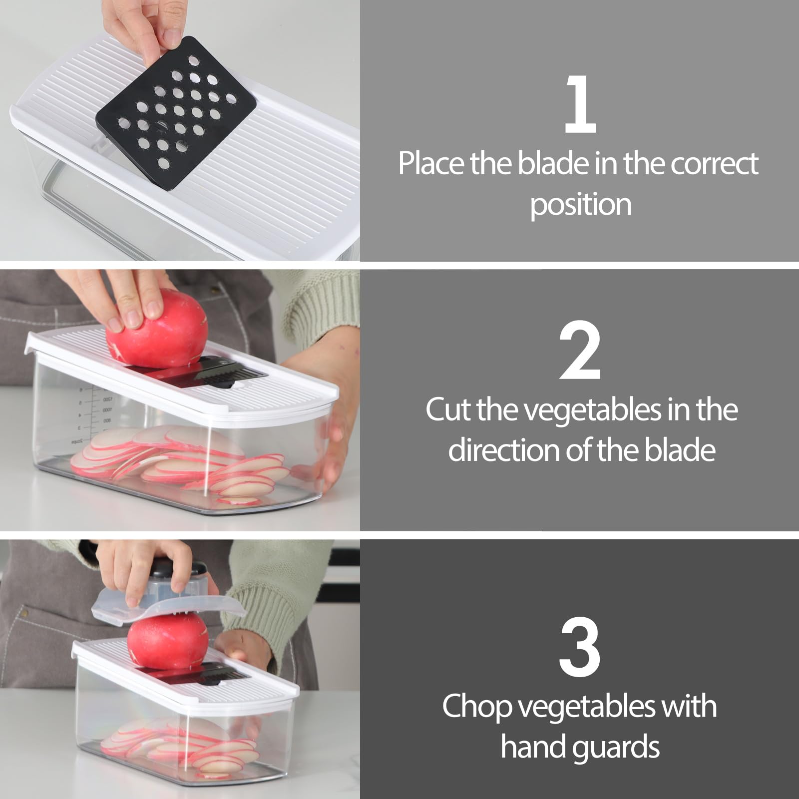 Cambom mandoline-slicer knife holder stores blades neatly