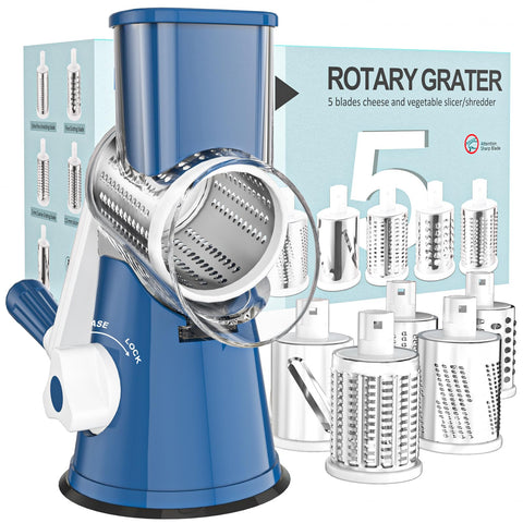 Cambom rotary cheese grater hand crank for quick fresh shredding at home