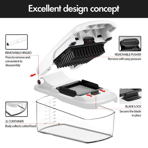 Cambom chopper detachable parts with included brush for easy cleaning