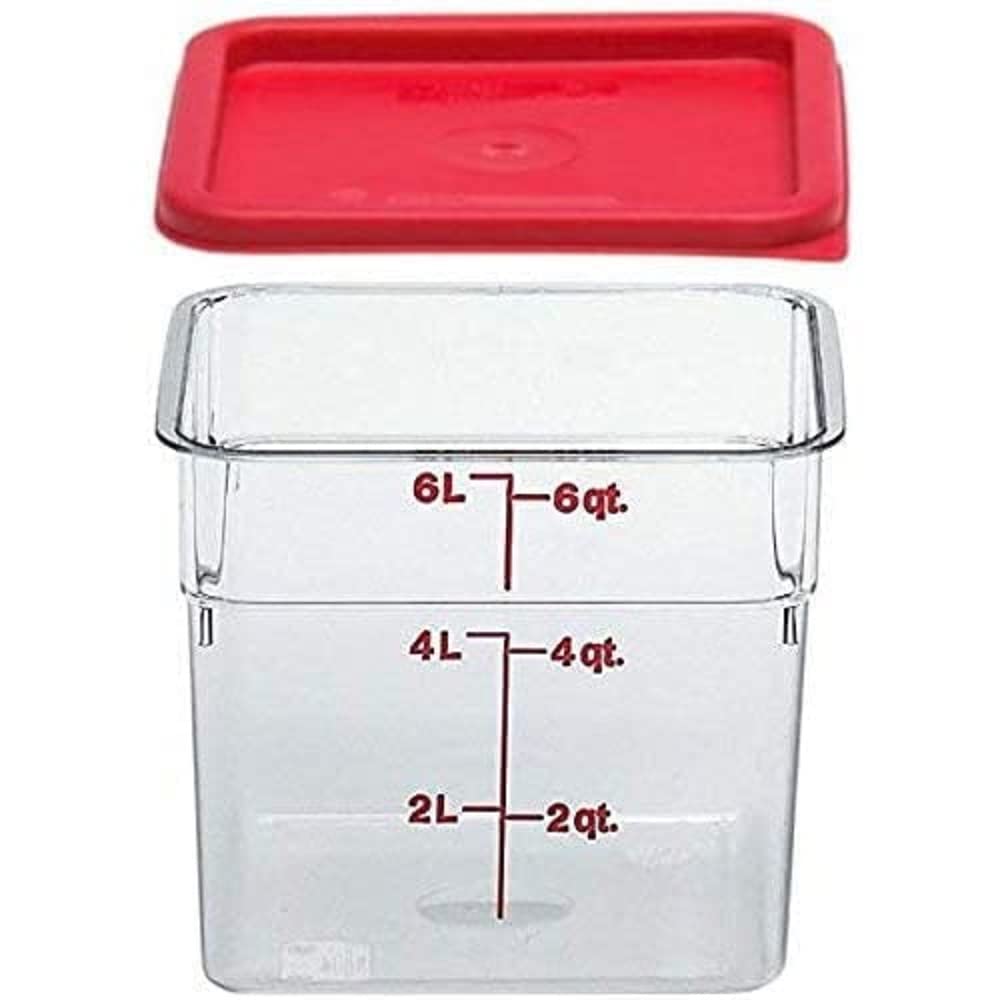 Cambro 6SFSCW135 Camsquare 6-Quart container with lid for organized fridge storage