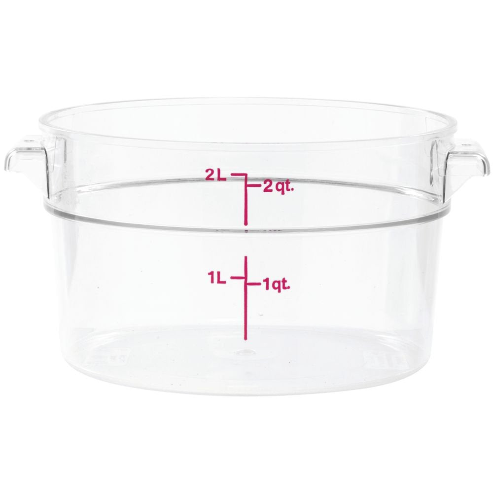 Close-up of Cambro Camwear lid rim showing snug fit for daily use