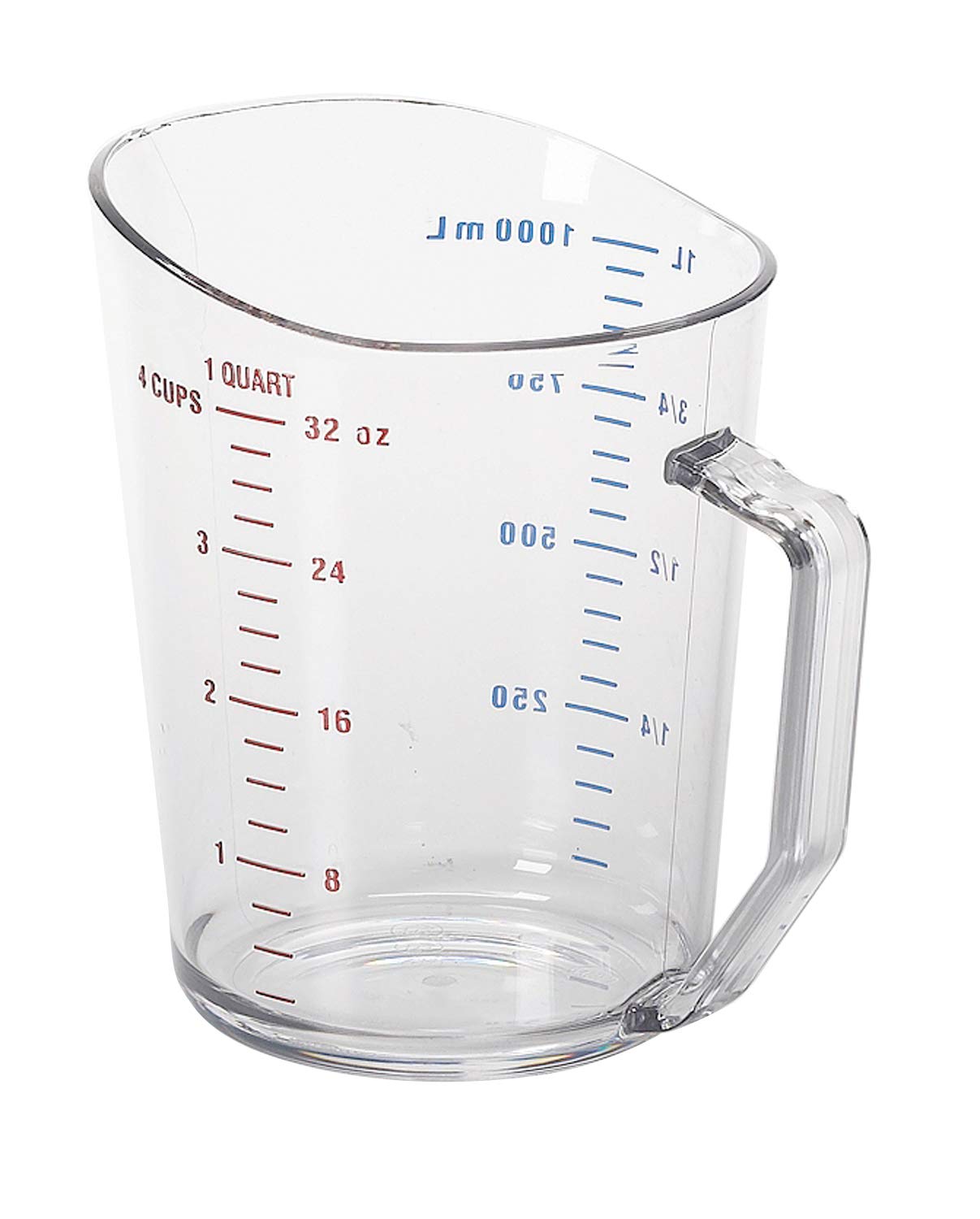 Cambro measure cup 1-quart clear, front view, ideal for accurate portioning.