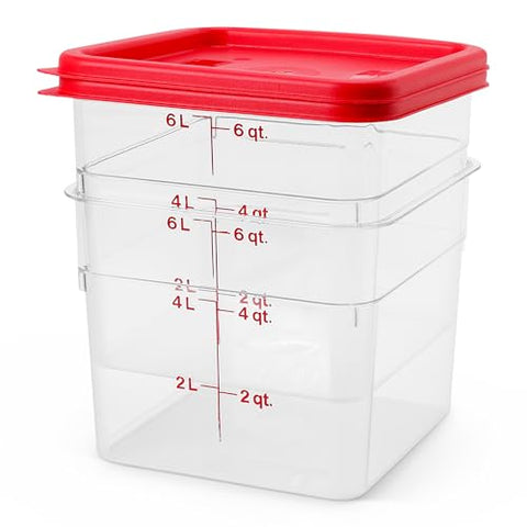 Cambro two red lids pack preserves freshness and reduces mess.