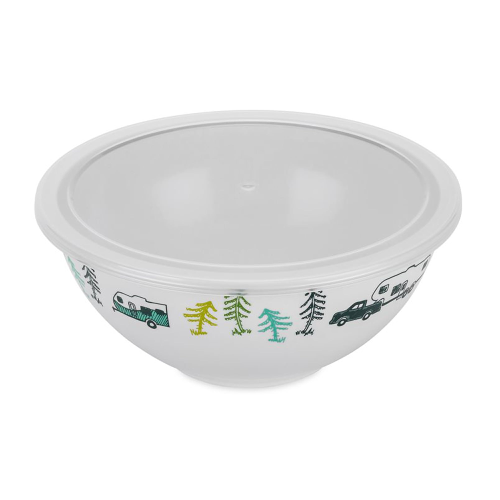 Camco top rack dishwasher safe bowls simplify cleanup.