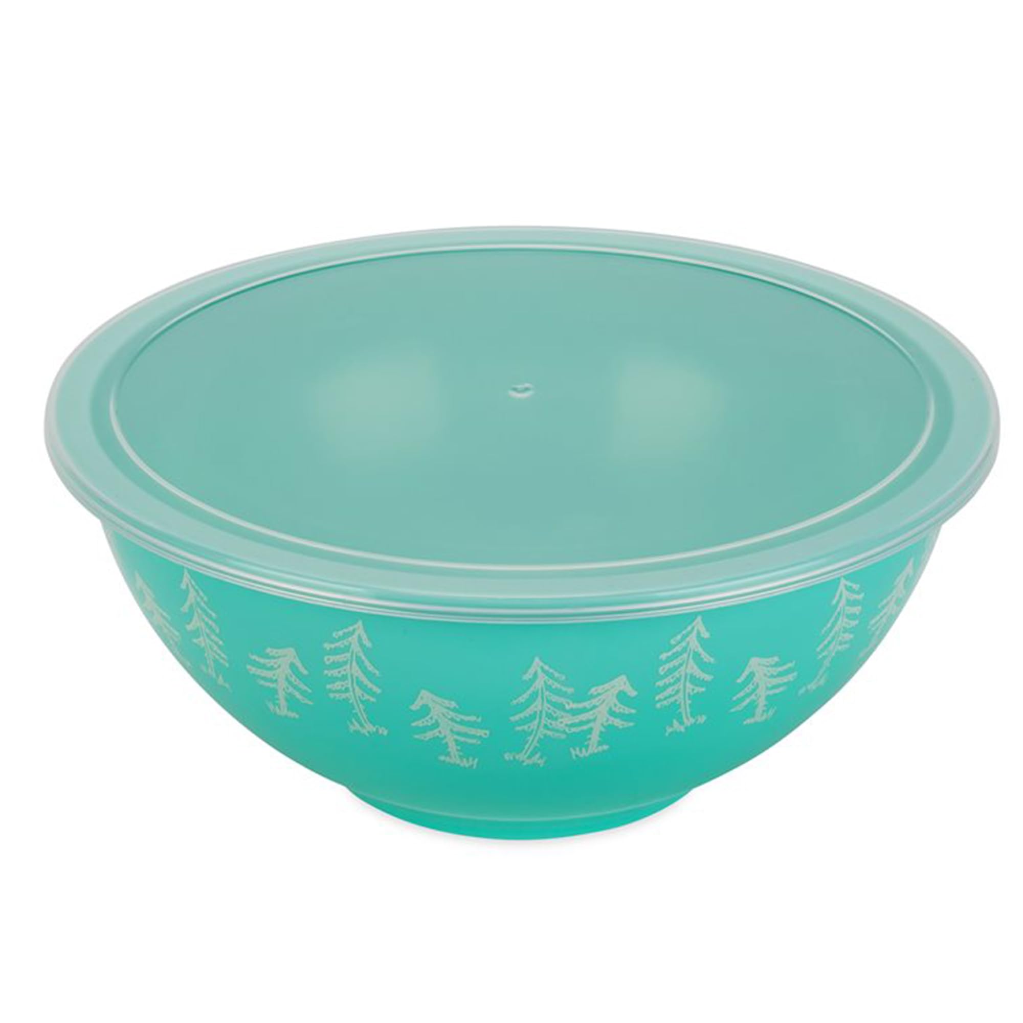 Camco secure-fitting plastic lids keep foods fresh during travel.