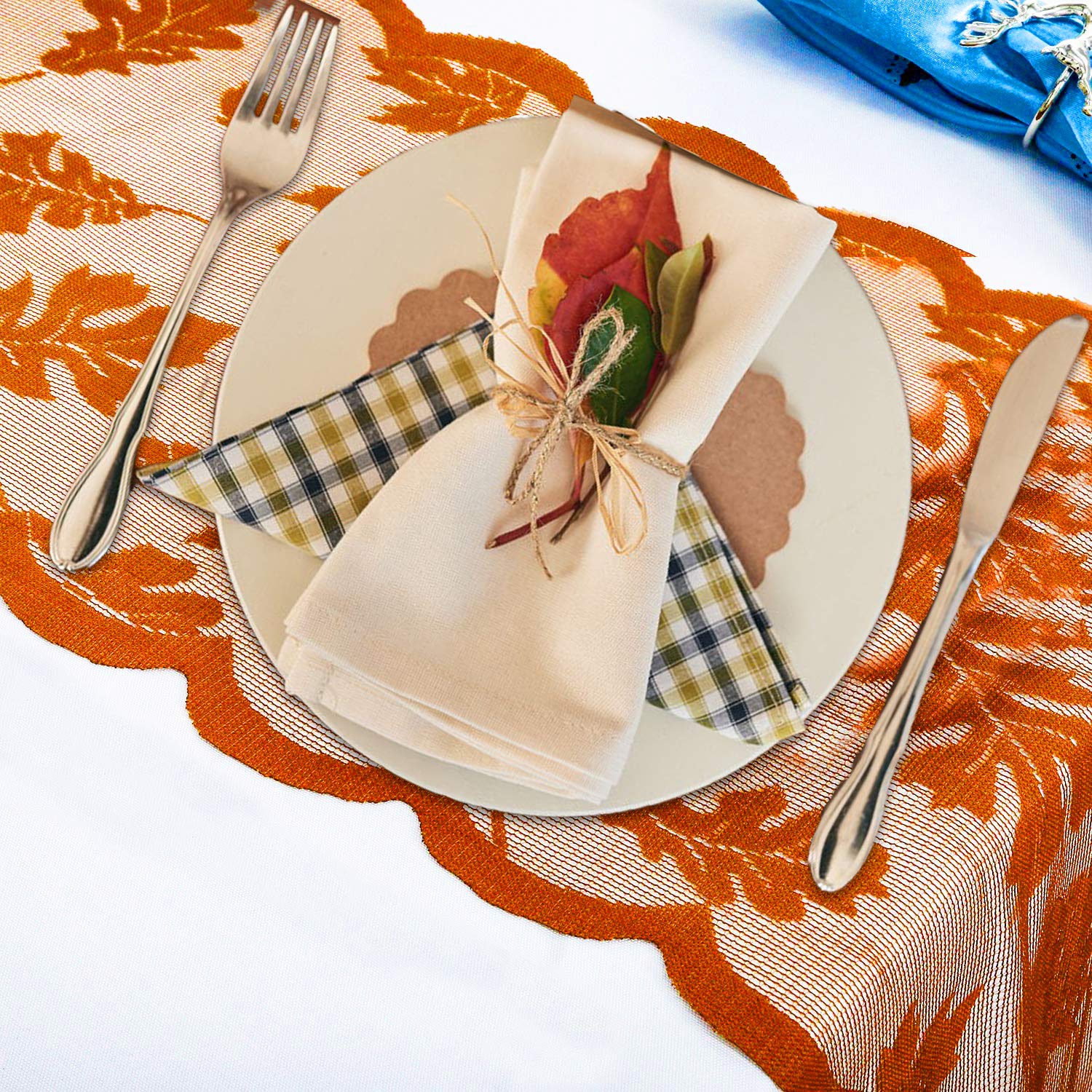 Camlinbo durable polyester lace runner, machine washable and fade resistant.
