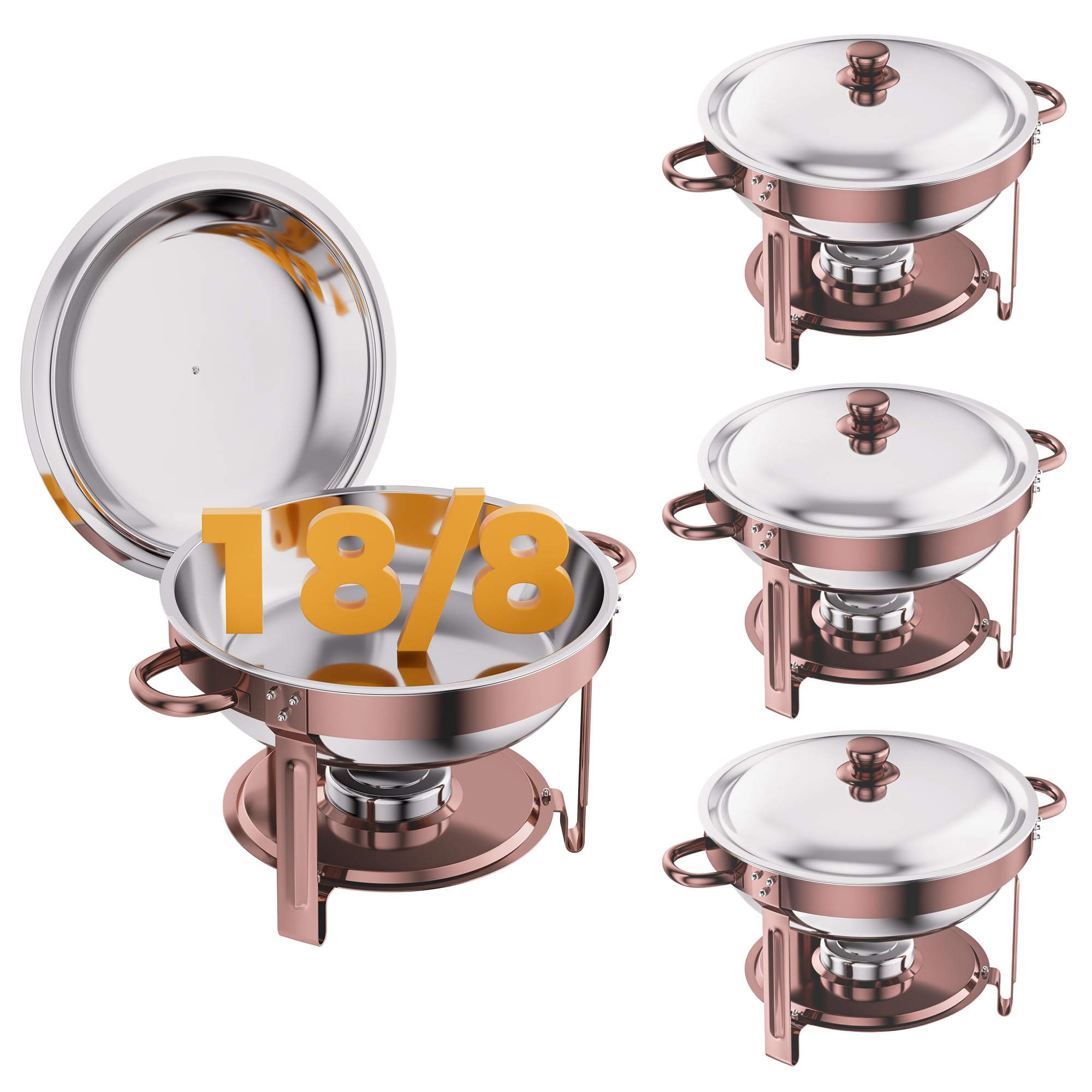 CAMMOO Rose Gold chafing dish lid keeps buffet meals warm and elegant.