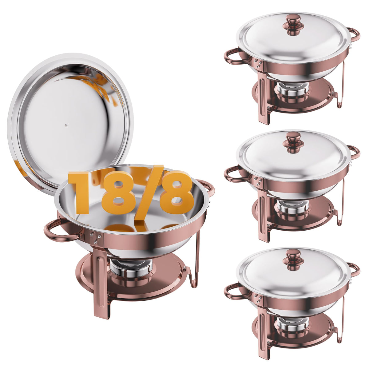 CAMMOO Rose Gold chafing dish lid keeps buffet meals warm and elegant.