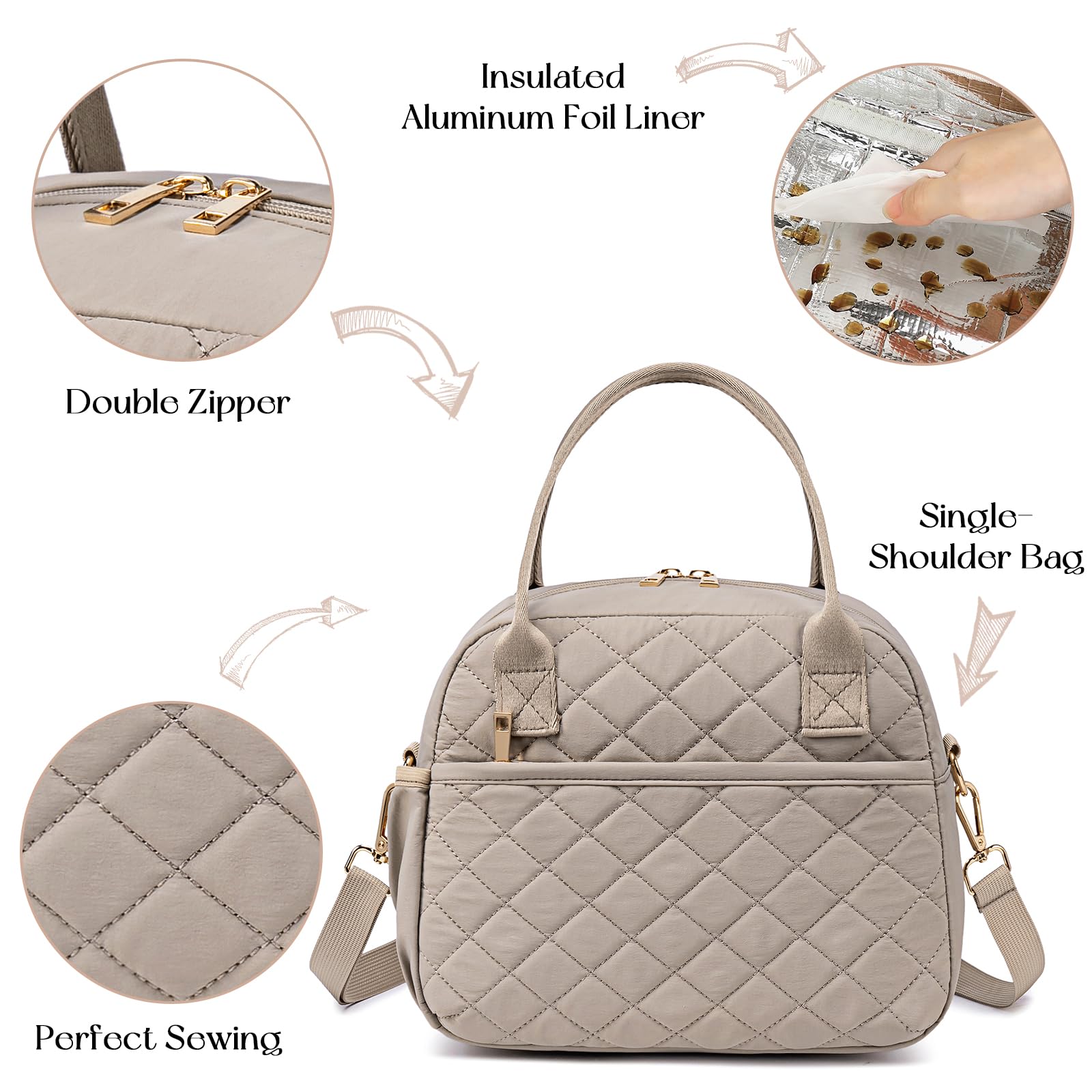 CAMTOP lunch bag multifunctional pocket keeps small items organized
