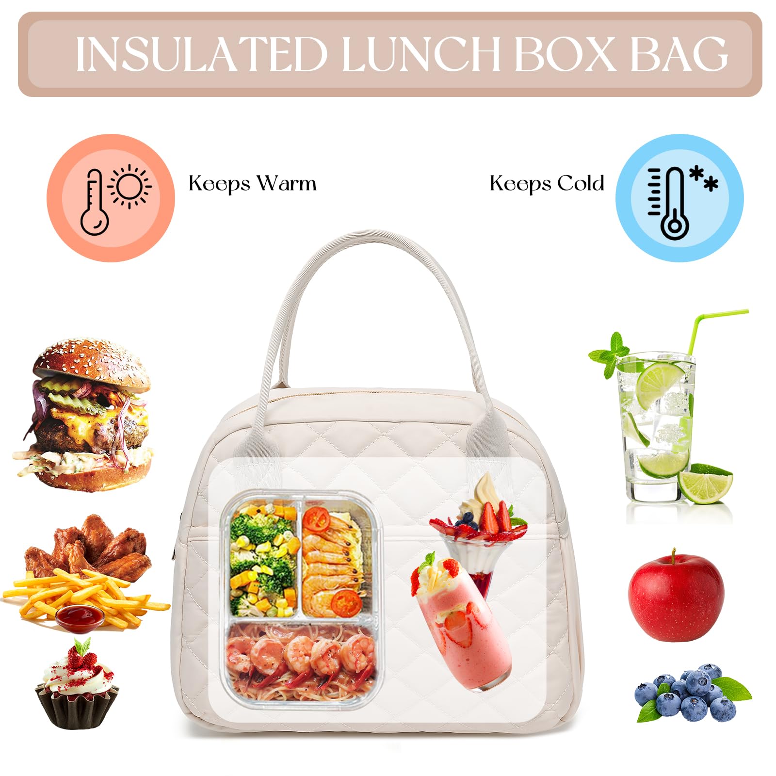 CAMTOP lunch box side pocket fits water bottles and umbrellas