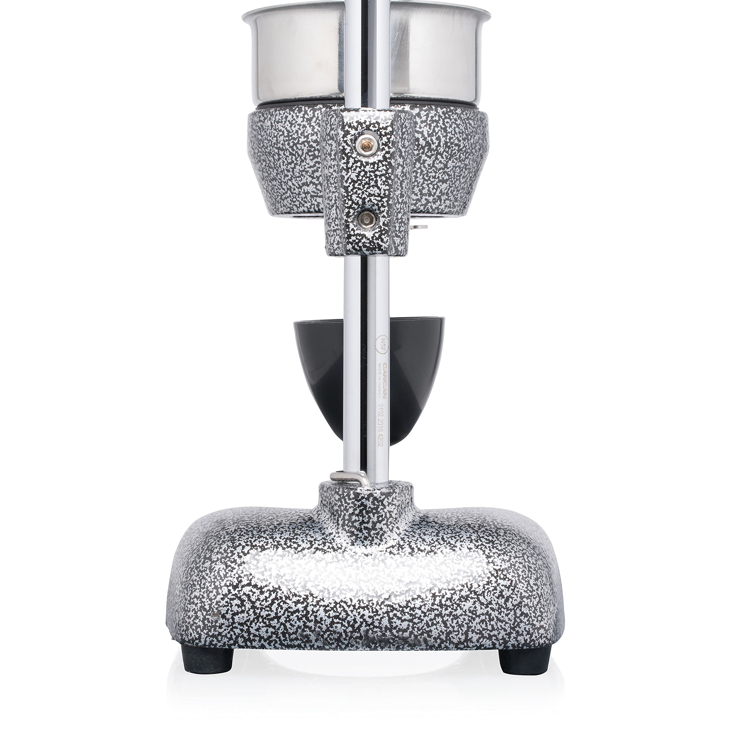 Can-Can juicer rack-and-pinion gears enable smooth pressing.