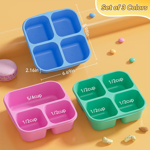 Canfanni 3-compartment interior, supports portion control for lunches.