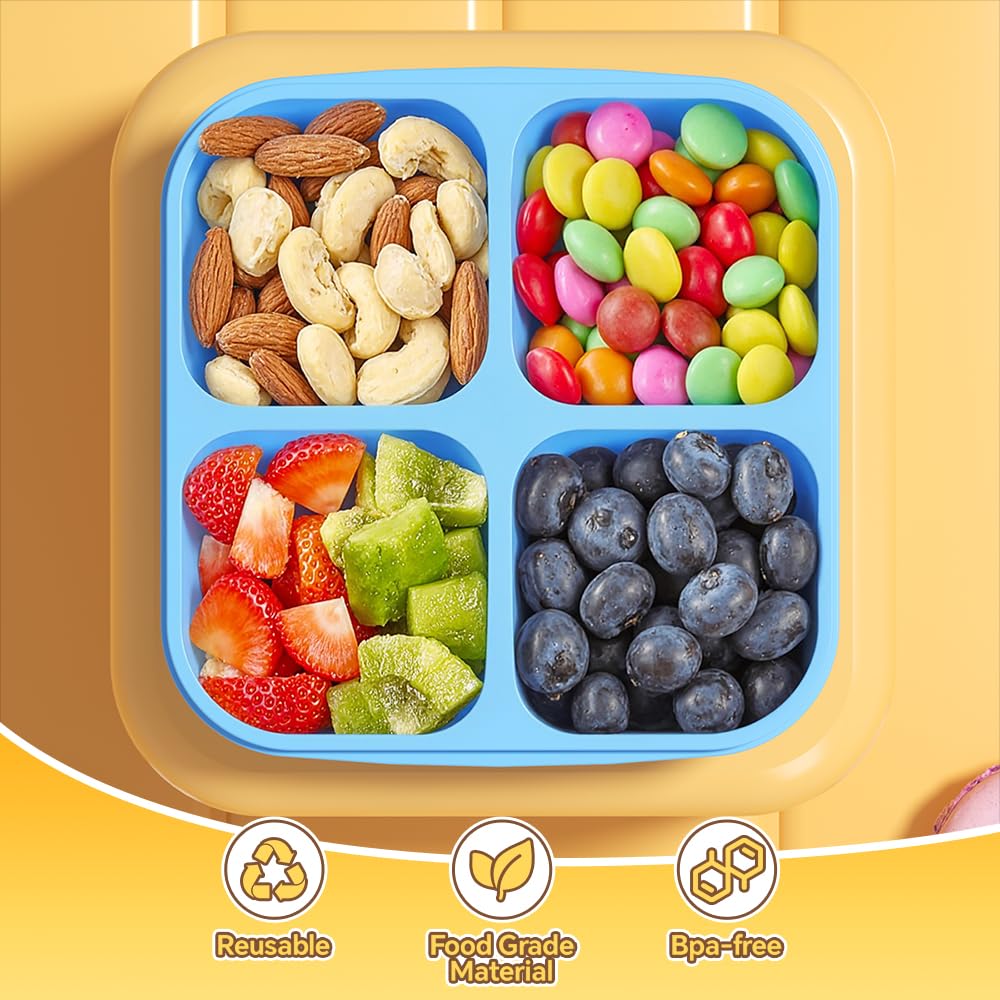Canfanni 4-compartment box with lid, easy for all ages.
