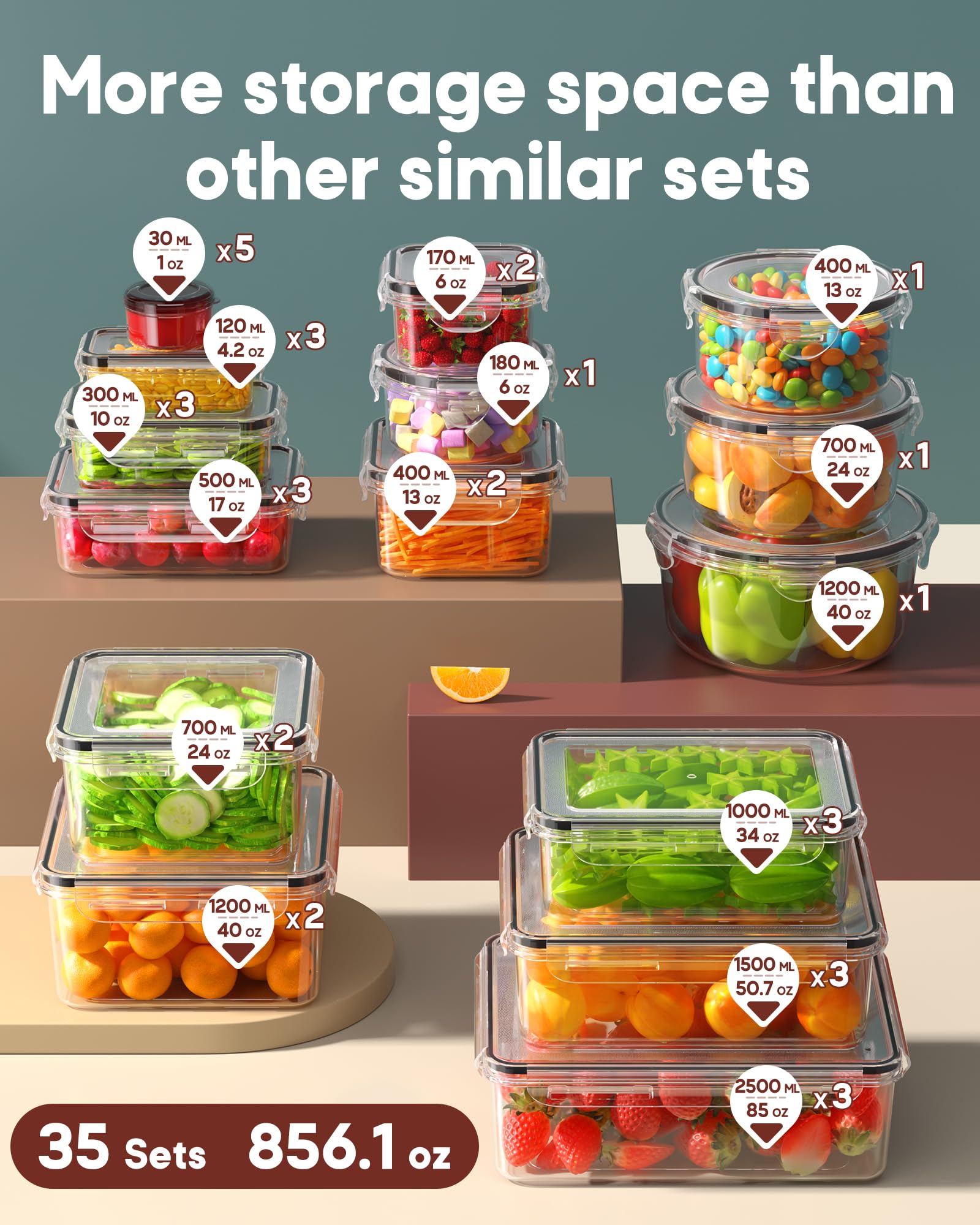 Canfanni round containers with secure lids keep leftovers fresh.