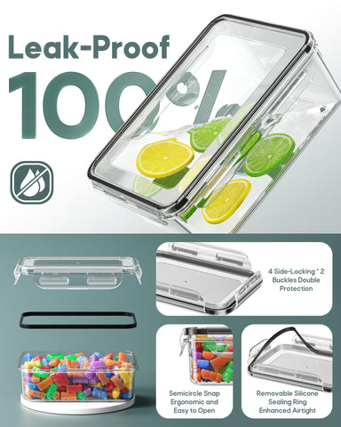 Canfanni square containers with four latches prevent leaks.
