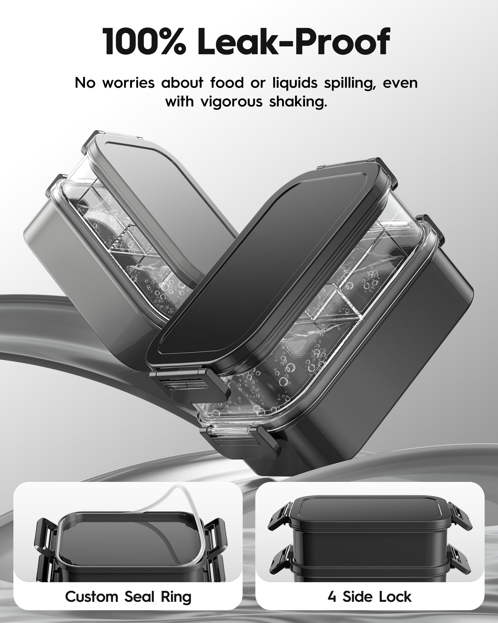 Canfanni Bento Box Astral Black uses PFAS and BPA-free materials for safe reuse.