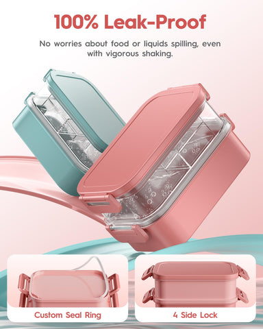 Canfanni bento with built-in utensils and sauce container for easy meals anywhere.