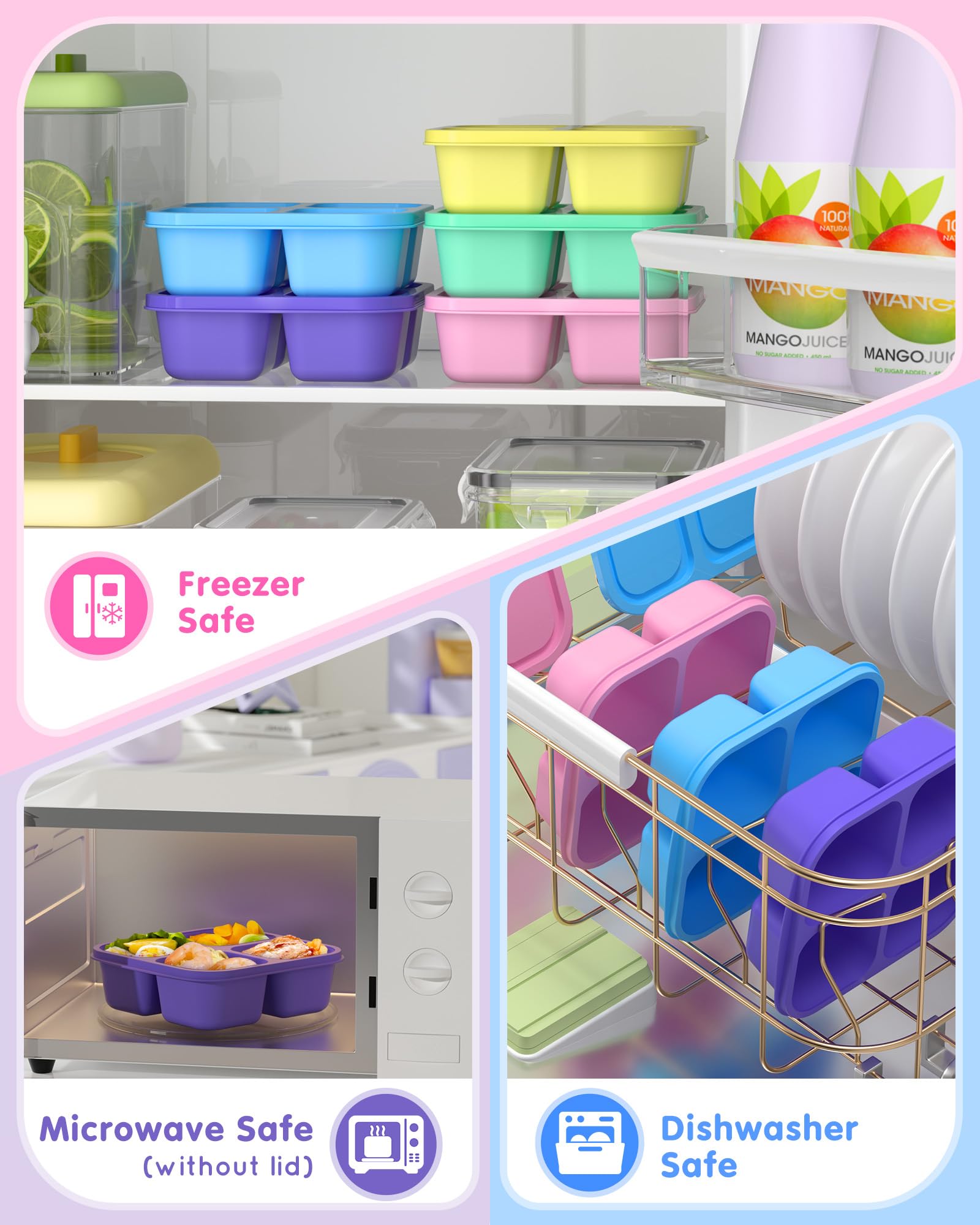 Canfanni stackable lunch boxes save space in bags and cupboards.