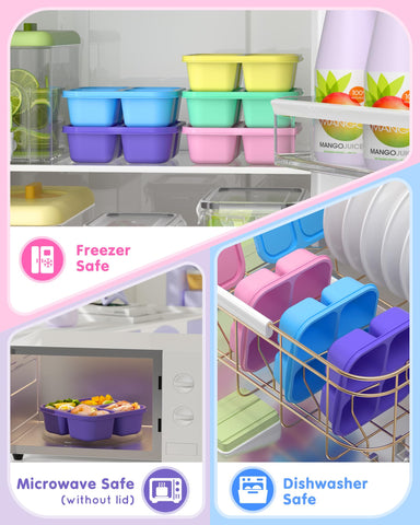 Canfanni stackable lunch boxes save space in bags and cupboards.