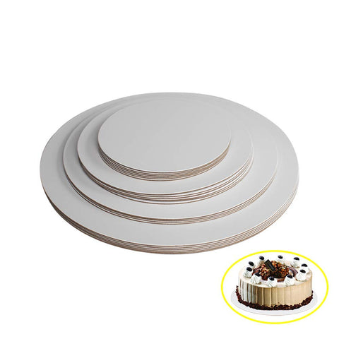 Cangfort white round greaseproof cake board 10-inch, great for elegant multi-layer cakes.