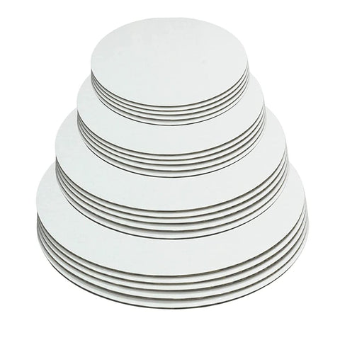 Cangfort white round greaseproof cake board 6-inch, sturdy support for serving.