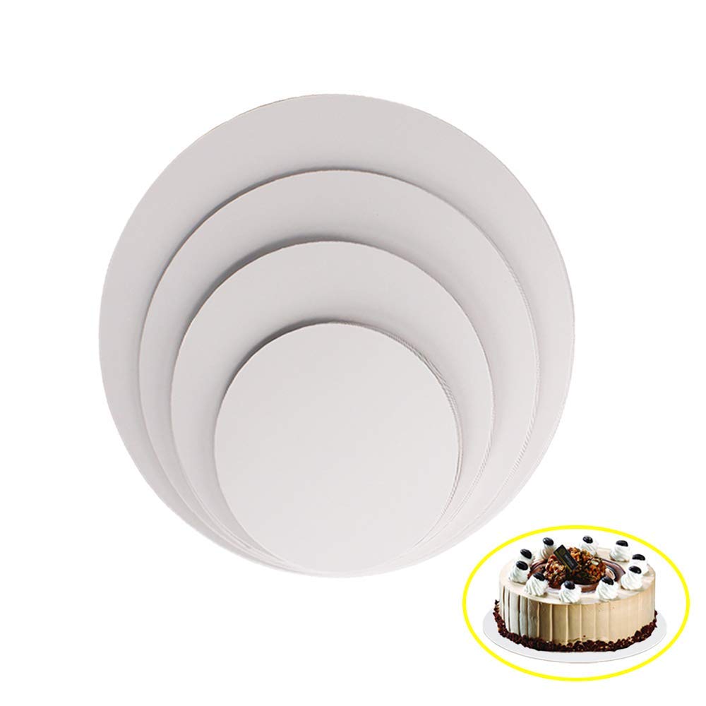 Cangfort white round greaseproof cake board 8-inch, ideal for multi-tier assembly.