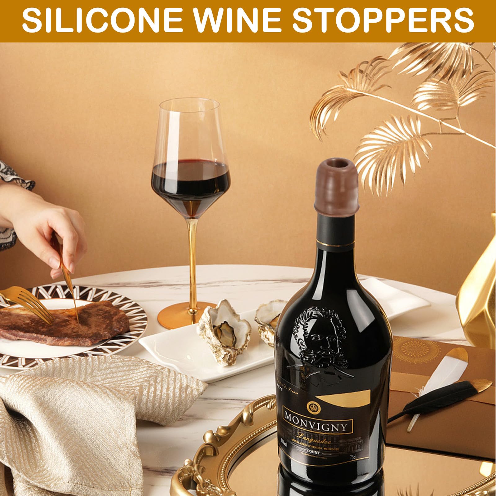 CANIPHA stopper fits most wine and champagne bottles for versatile serving.