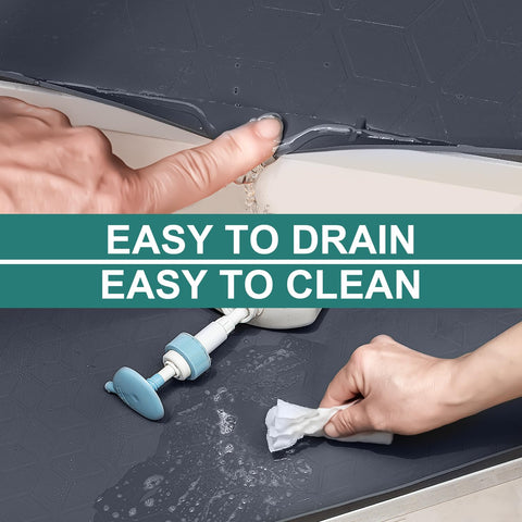 CANIVI cabinet protector tray in action under the sink catching spills.