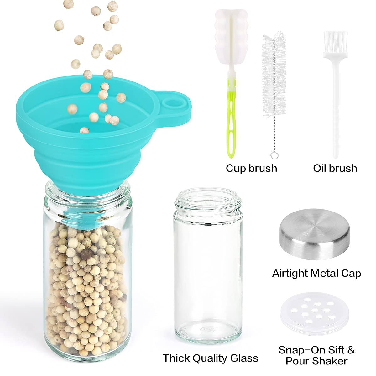 Cantami two-pack brushes simplify cleaning jars and lids after use.