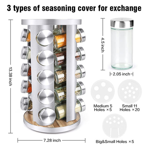 Cantami clear glass 3oz spice jars with airtight lids keep flavors fresh.