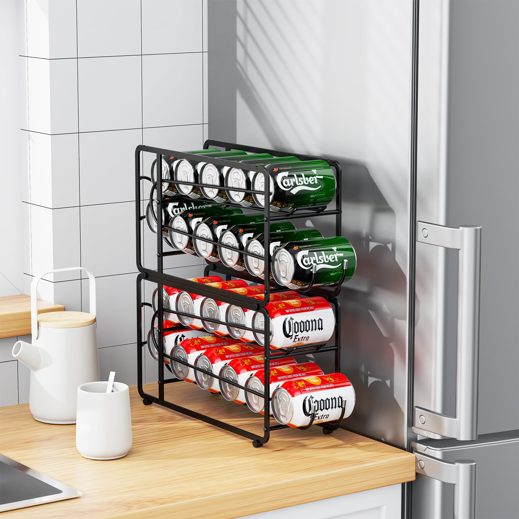 Canyave two-pack stackable design saves space in pantry or fridge