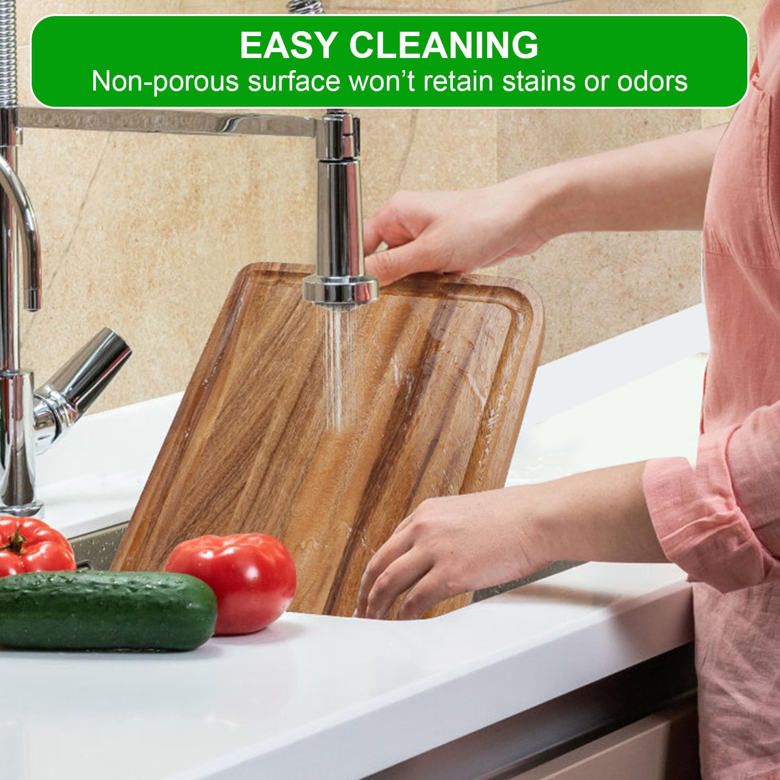 Caperci 30-year acacia wood highlights quality craftsmanship and longevity.
