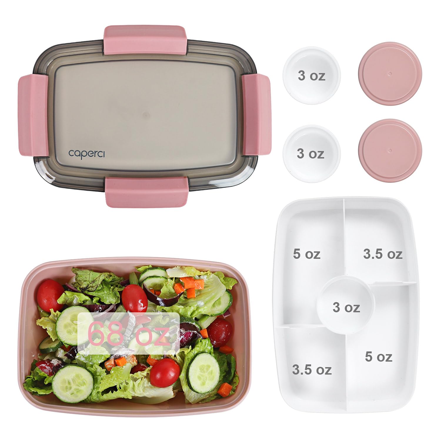 Caperci 68 oz capacity supports meal prep and portioning