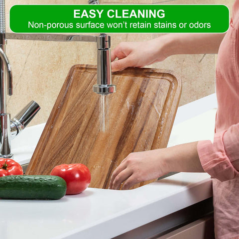 Caperci acacia cutting board reversible design doubles as serving and carving surface
