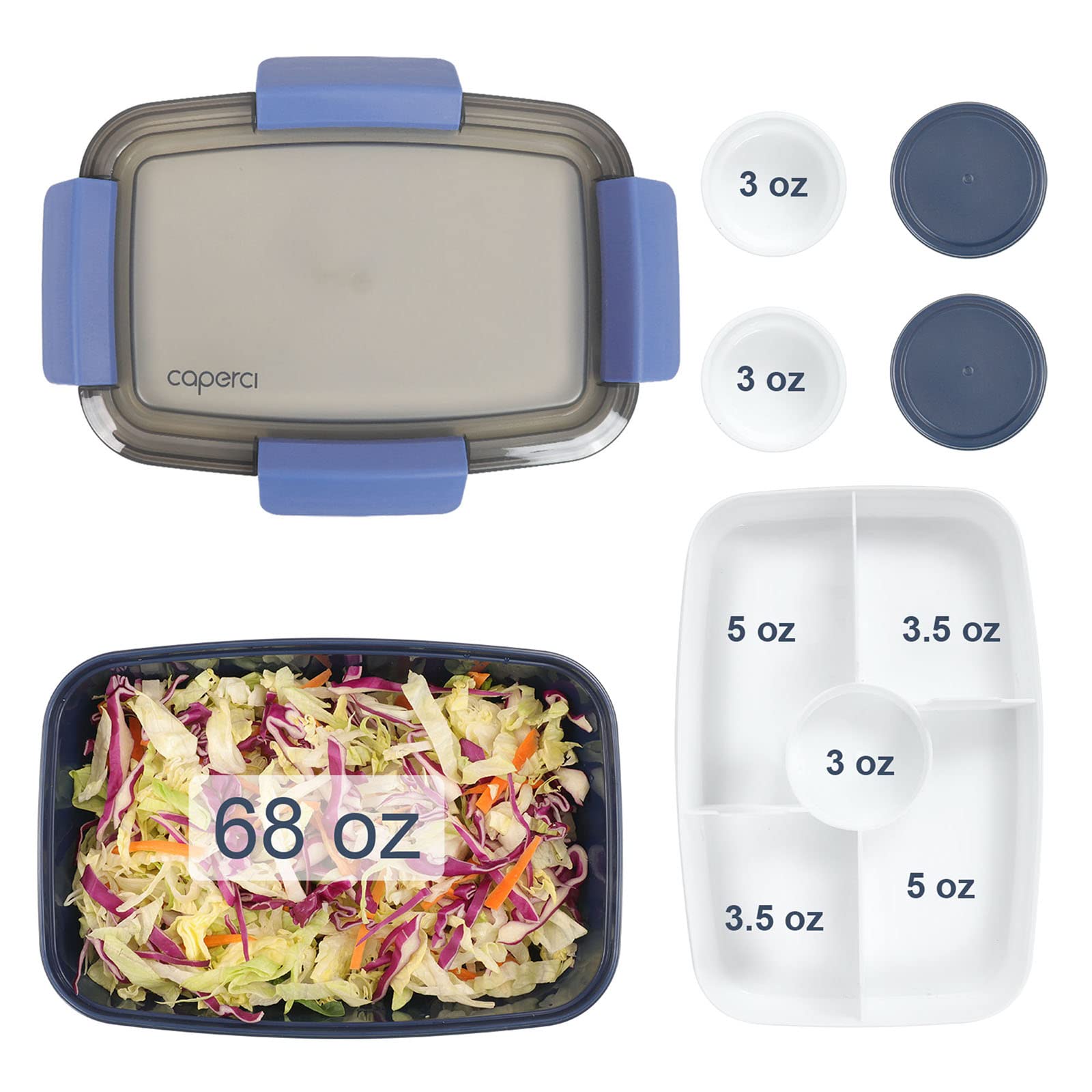 Caperci airtight leak-proof lid seals securely to prevent spills.