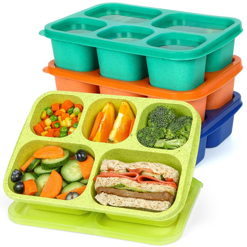 Caperci 4-pack bento box with five compartments for balanced meals on the go.