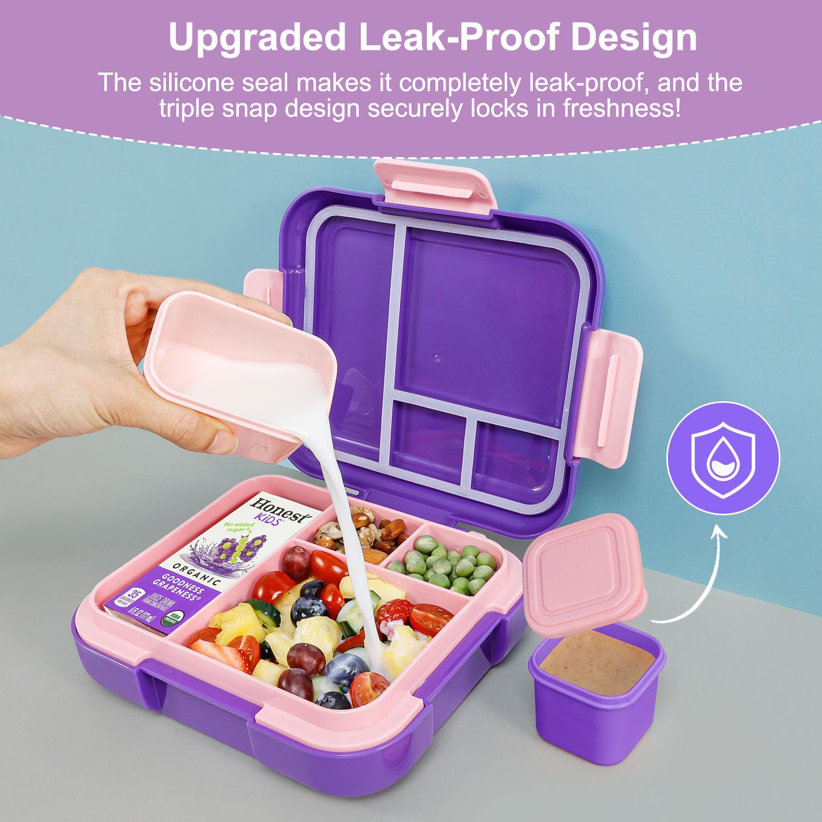 Caperci Mermaid Bento Box brightens meals with colorful compartments.