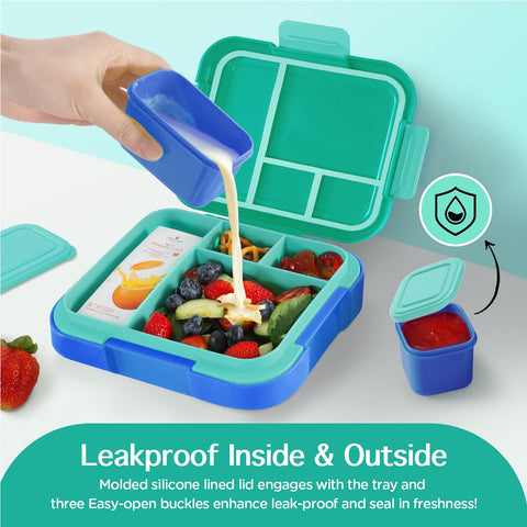 Caperci Bento Box for Kids two modular containers with leak-proof lids for snacks.