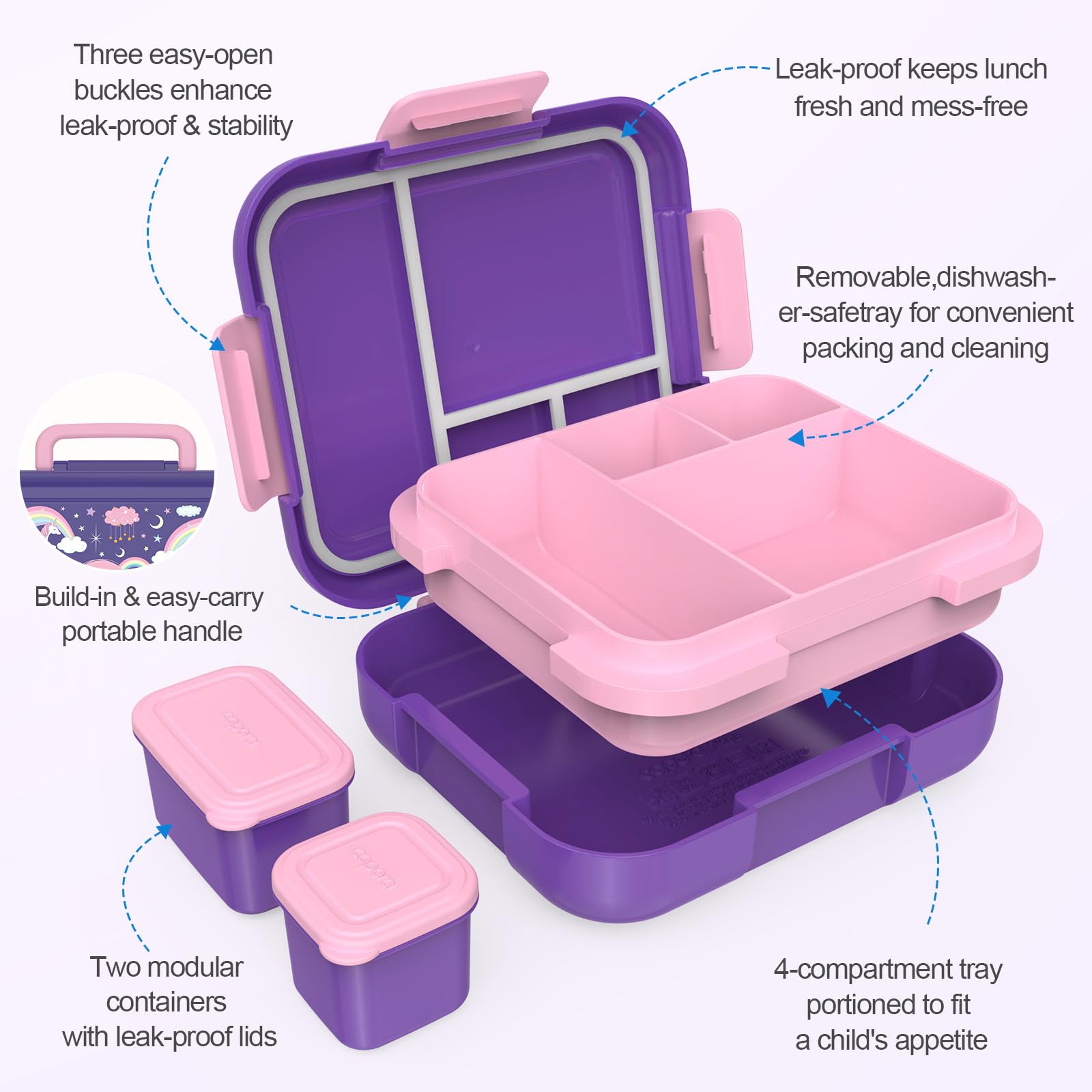 Caperci Unicorn Bento Box makes lunchtime fun and easy to open.
