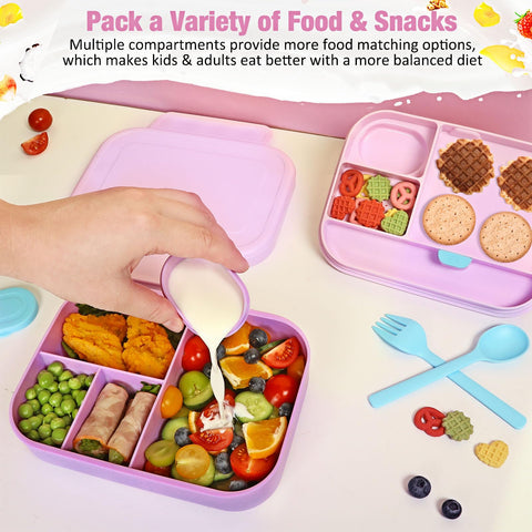 Leak-proof lid helps prevent messes while carrying the lunch