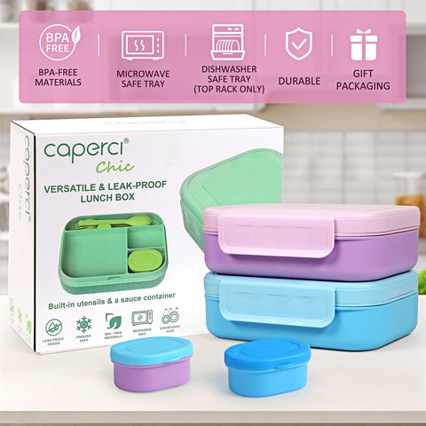 Microwave-safe tray allows quick reheating with lid removed up to 3 minutes