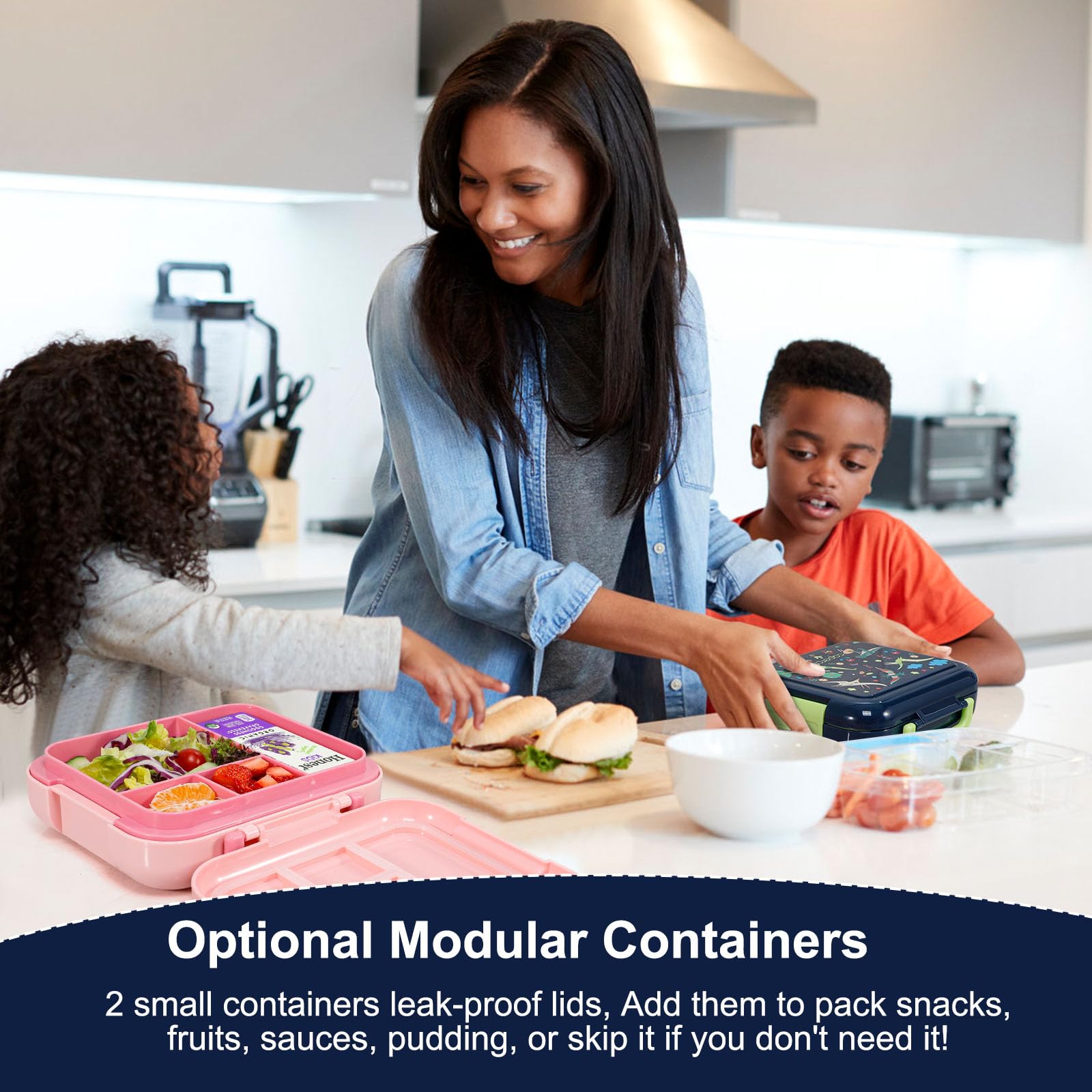 Caperci bento box modular containers inside; organized meals with separate sauce options.